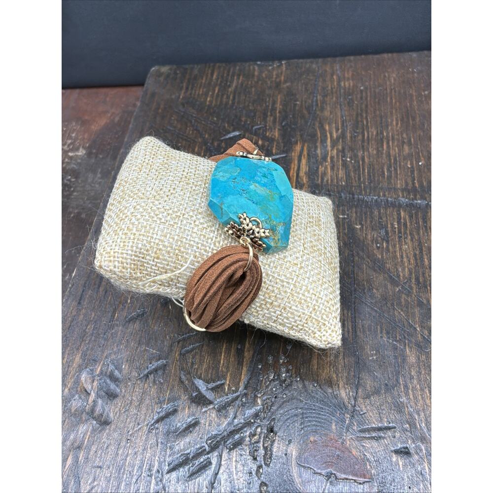 Barse Betwixt Bracelet- Turquoise- Leather-Bronze- NWT - Picture 6 of 8
